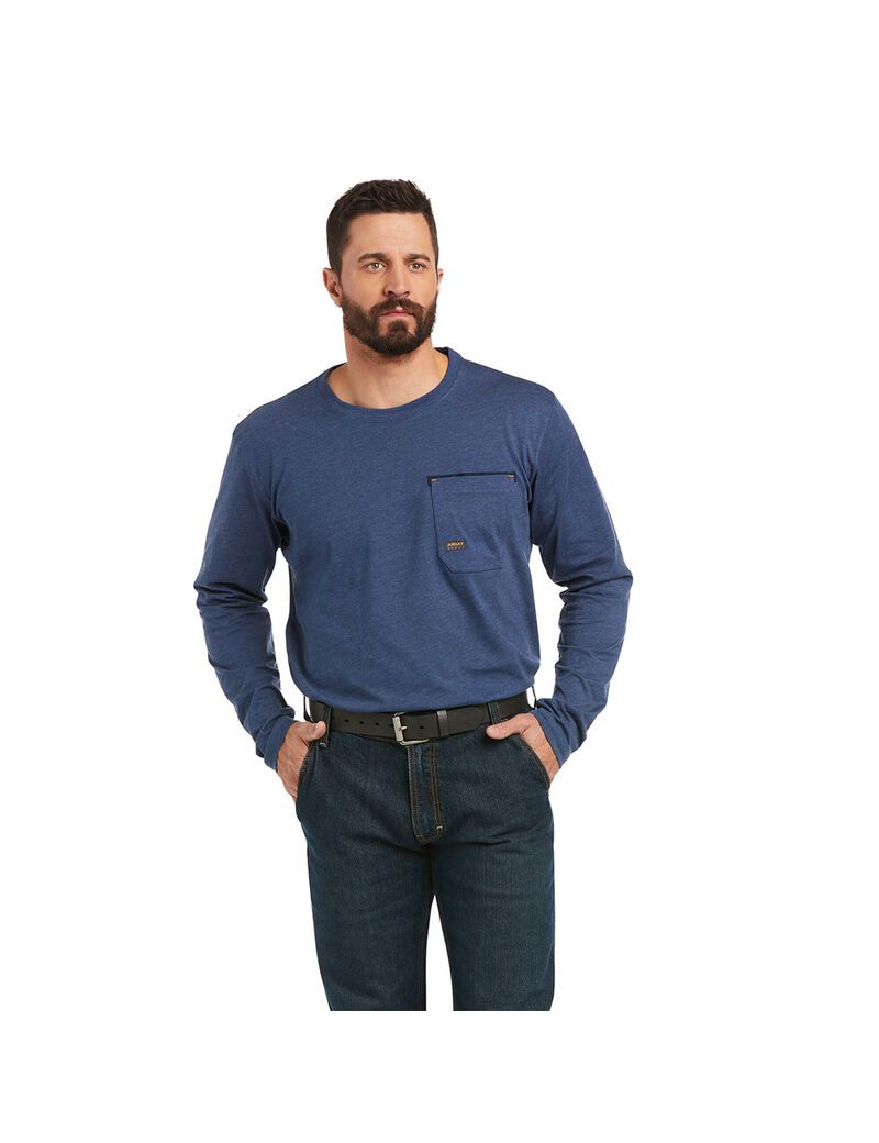 Ariat Rebar Workman Full Coverage T-Shirt Slate Heather | VQWYSM-935