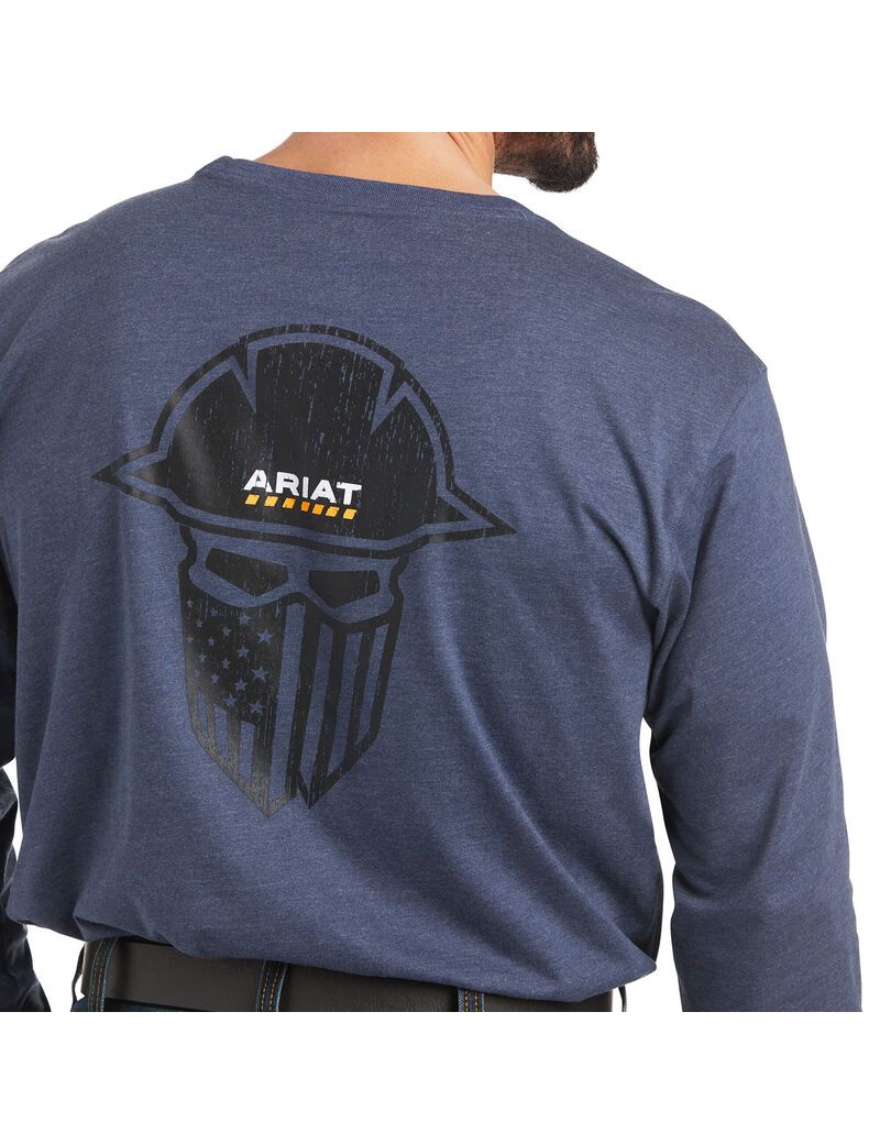 Ariat Rebar Workman Full Coverage T-Shirt Slate Heather | VQWYSM-935