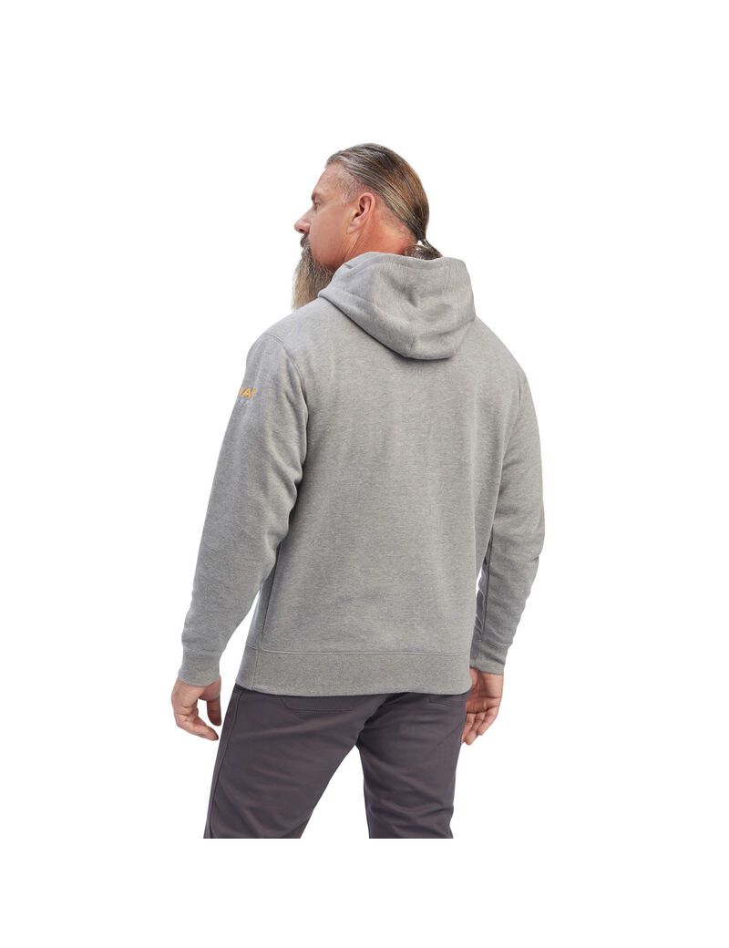 Ariat Rebar Workman Full Zip Hoodie Heather Grey | QMCEUK-081