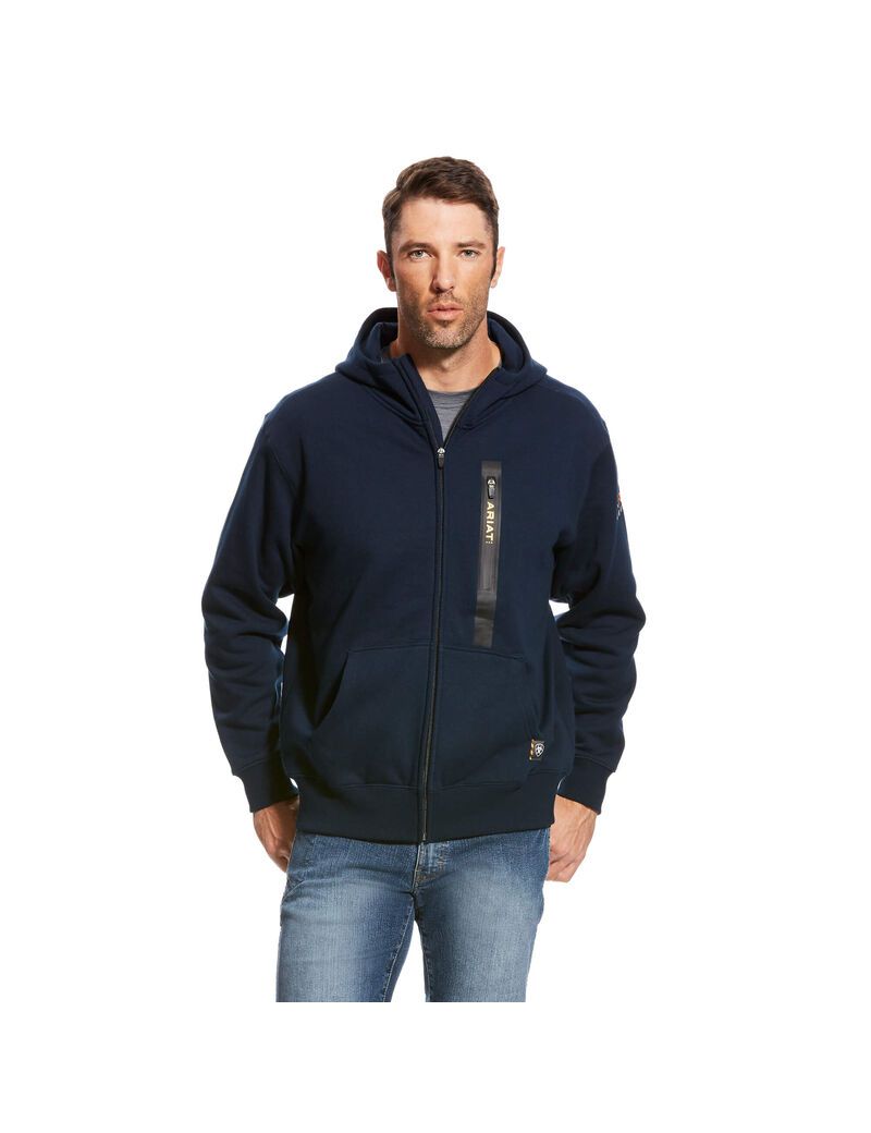 Ariat Rebar Workman Full Zip Hoodie Navy | FRPTDX-264