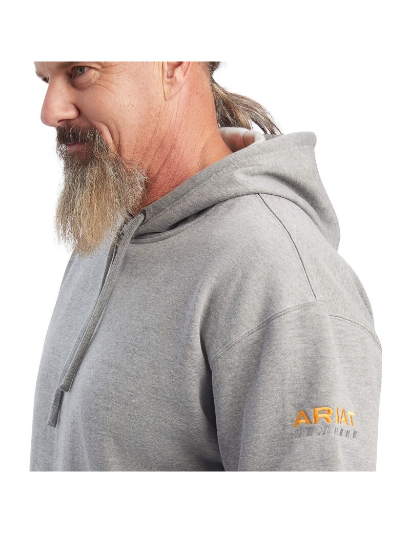 Ariat Rebar Workman Hoodie Heather Grey | SHEIMR-467