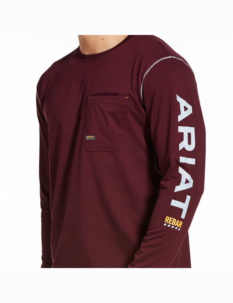 Ariat Rebar Workman Logo Malbec | LJXKOI-091