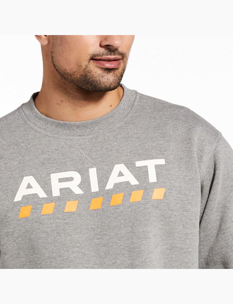 Ariat Rebar Workman Logo Sweatshirt Heather Grey | KWPESC-510