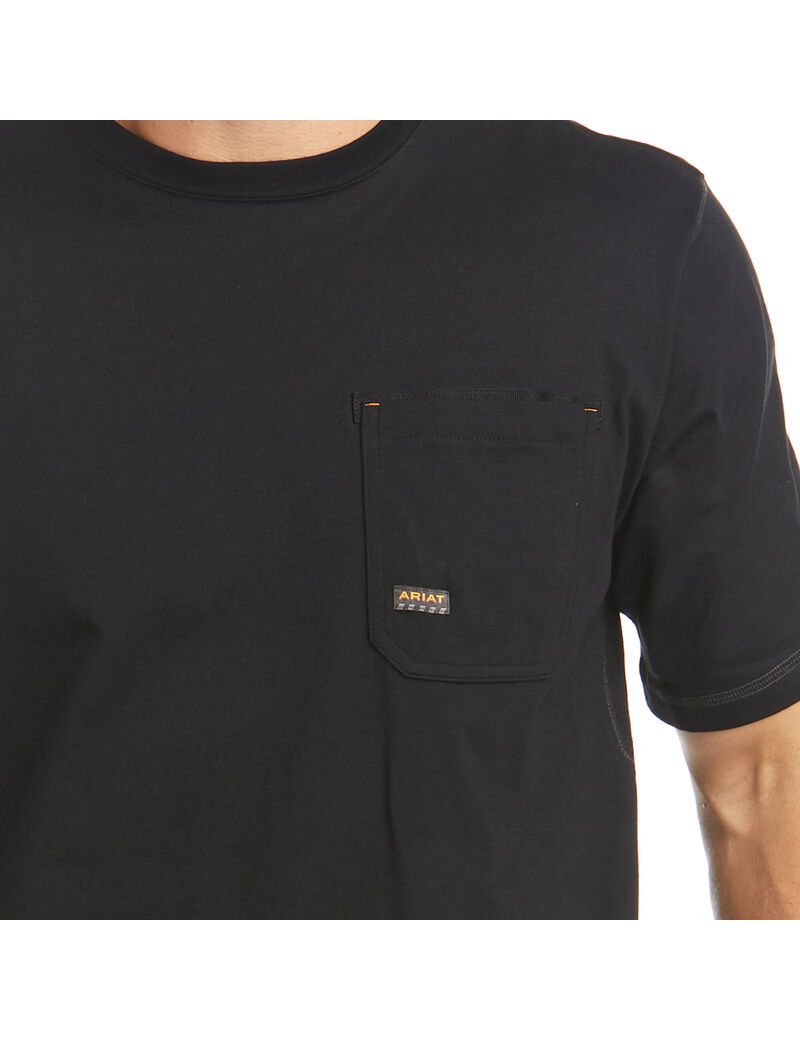 Ariat Rebar Workman Logo T-Shirt Black | XQWCOZ-467