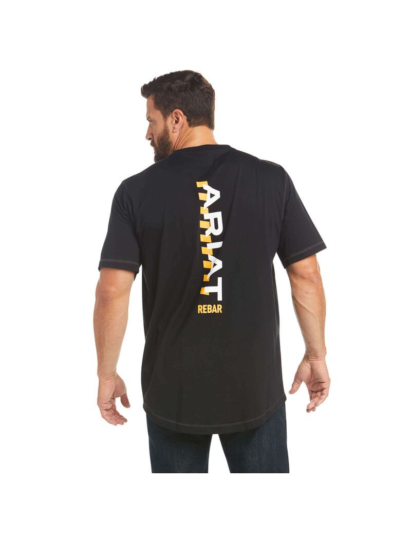 Ariat Rebar Workman Logo T-Shirt Black | XQWCOZ-467