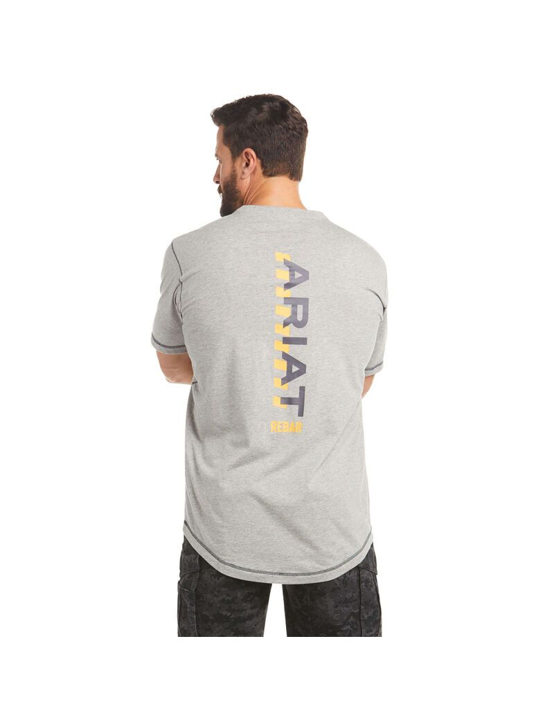 Ariat Rebar Workman Logo T-Shirt Heather Grey | KNOYEM-912