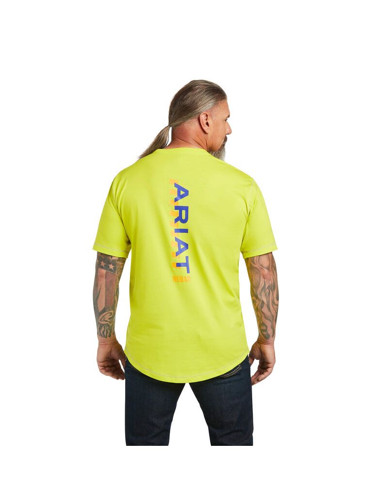 Ariat Rebar Workman Logo T-Shirt Sulphur Spring | GVSMDZ-394