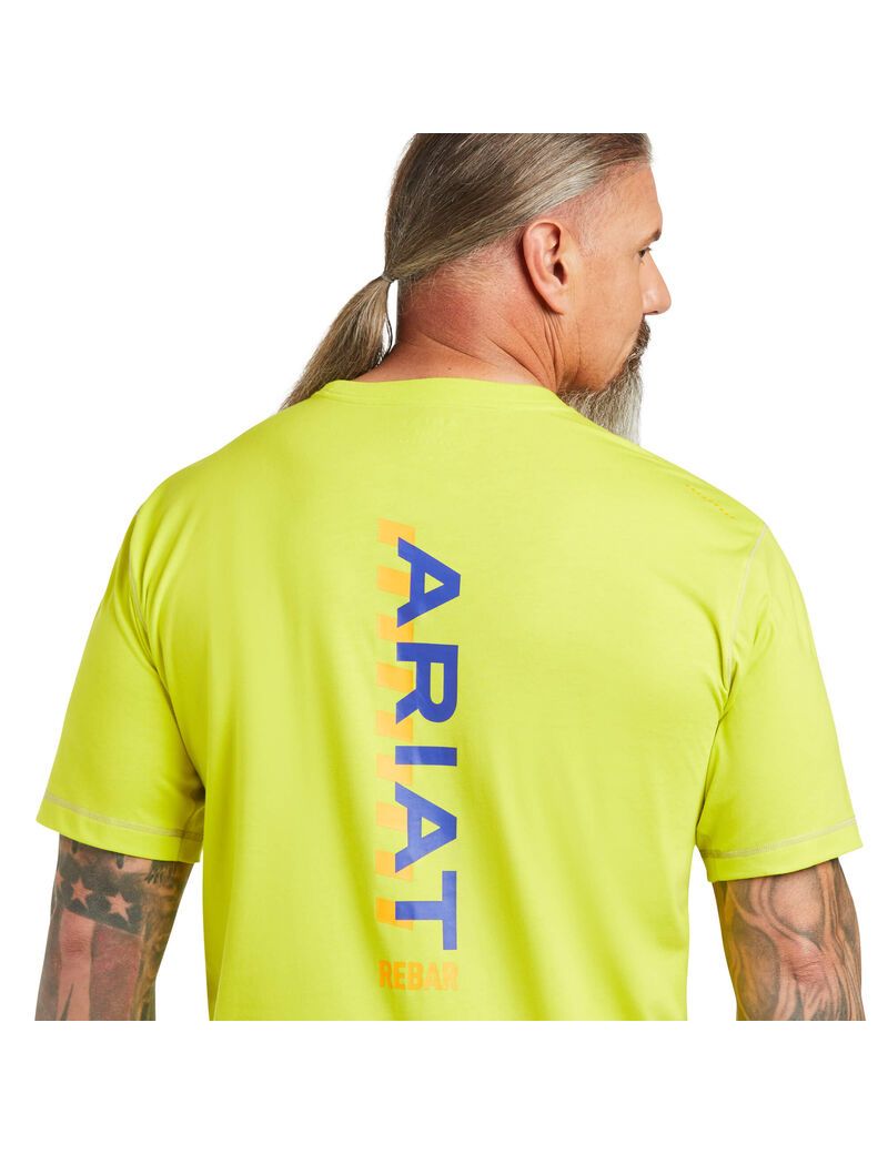 Ariat Rebar Workman Logo T-Shirt Sulphur Spring | GVSMDZ-394