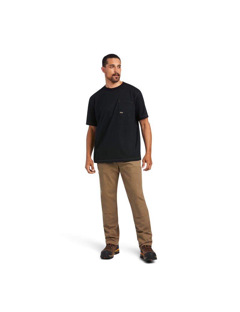 Ariat Rebar Workman Reflective Flag T-Shirt Black | AGSVLC-954