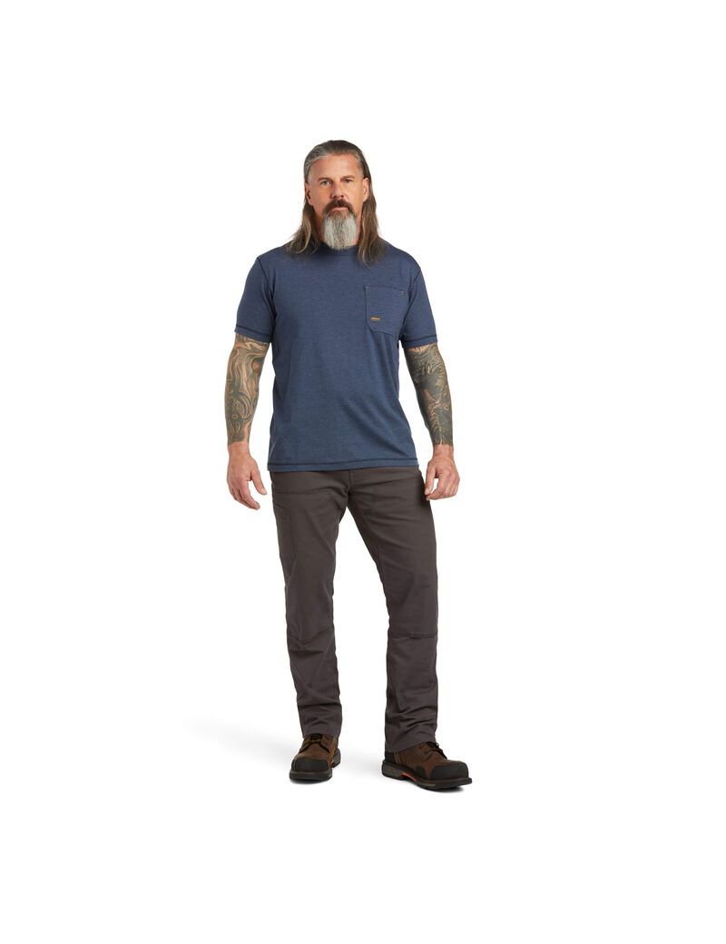 Ariat Rebar Workman T-Shirt Slate Heather | VKMPBE-268