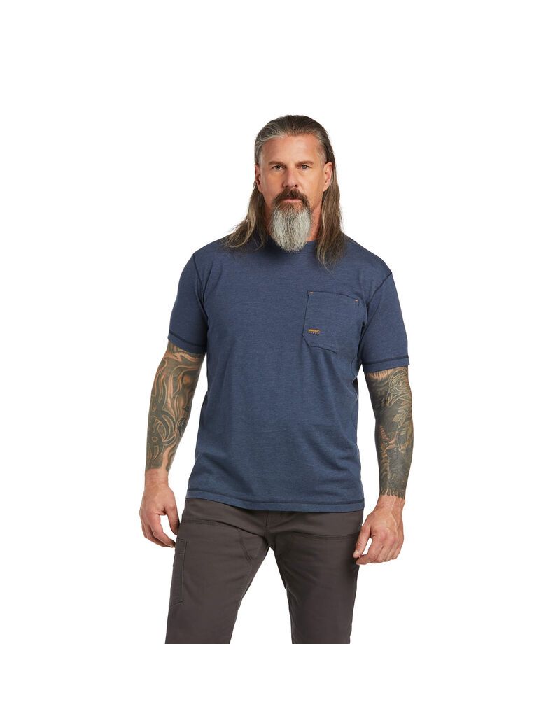 Ariat Rebar Workman T-Shirt Slate Heather | VKMPBE-268