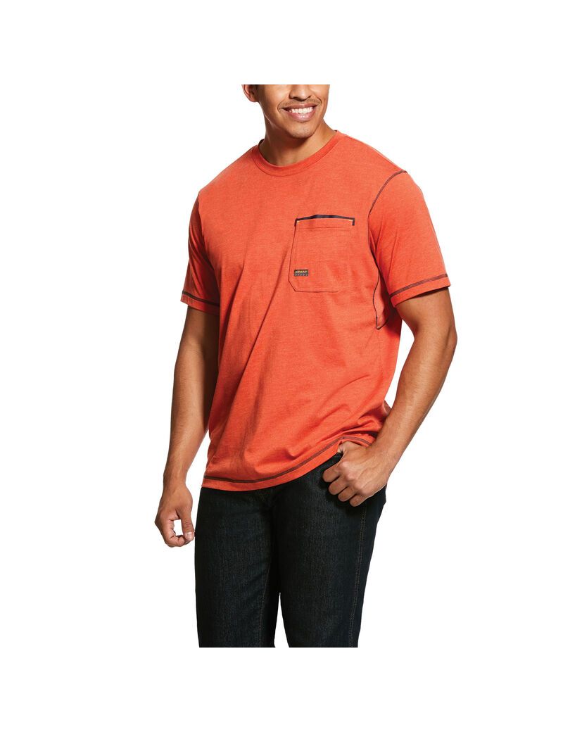 Ariat Rebar Workman T-Shirt Volcanic Heather | IPUZMB-451