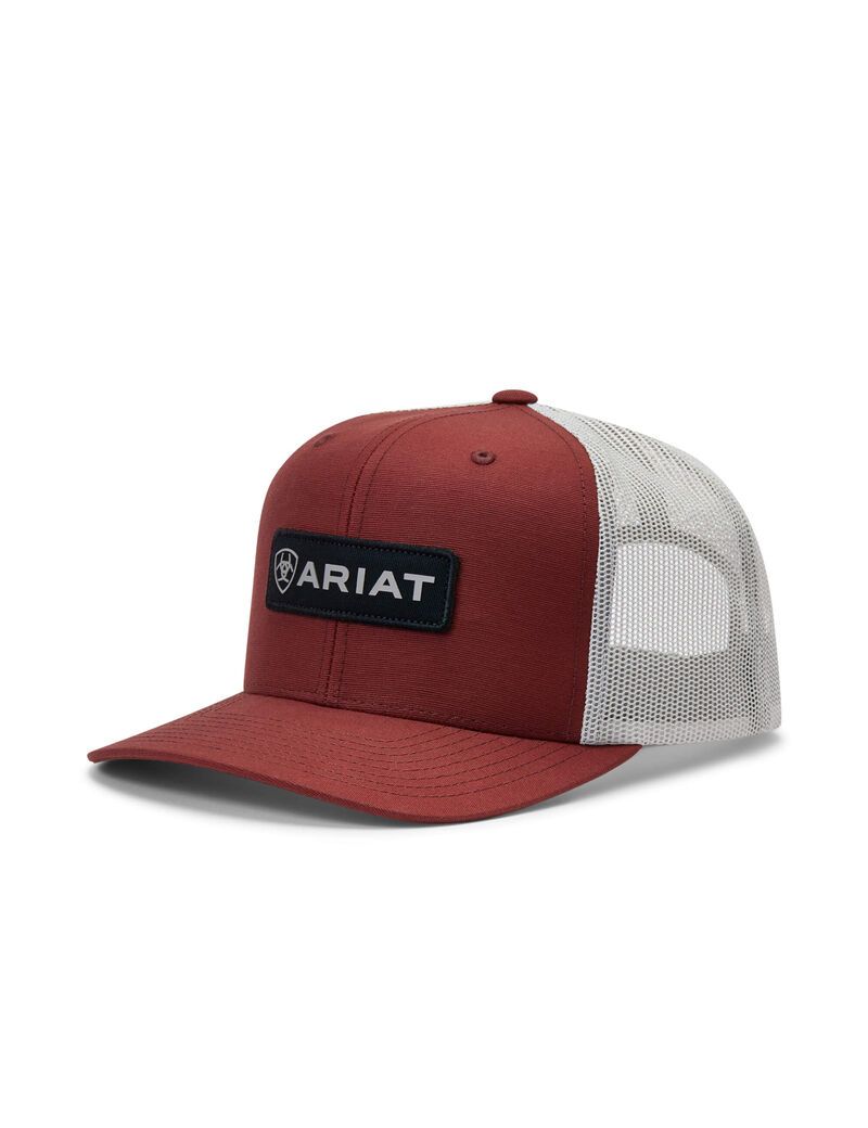 Ariat Rectangle logo patch cap Red | SDRNOG-856