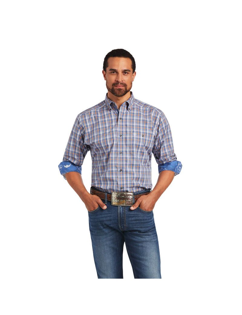 Ariat Relentless Agility Stretch Classic Fit Shirt Bakelite Blue | VWFHGI-018