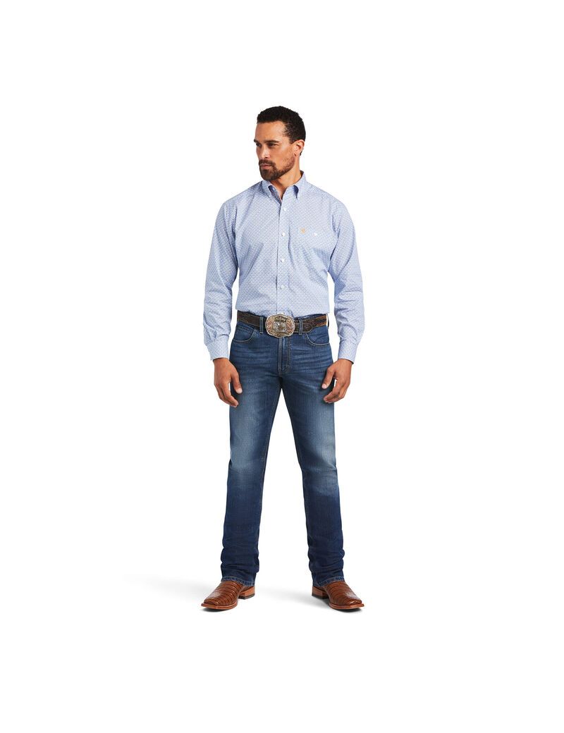 Ariat Relentless Alacrity Stretch Classic Fit Shirt Dutch Blue | WFRENC-103