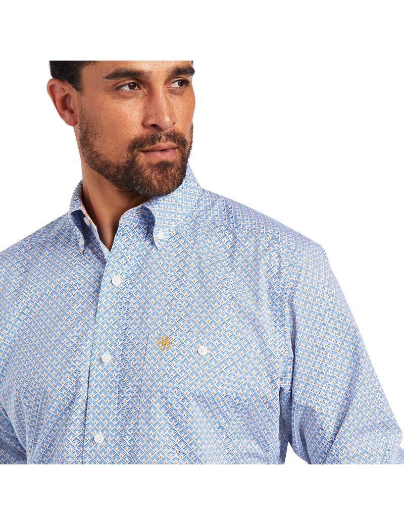 Ariat Relentless Alacrity Stretch Classic Fit Shirt Dutch Blue | WFRENC-103