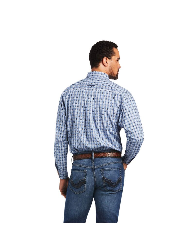 Ariat Relentless Concrete Stretch Classic Fit Shirt Dutch Blue | GISDYL-341