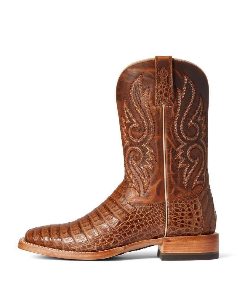 Ariat Relentless Denton Western Boot Natural Caiman Belly | PASCBG-789