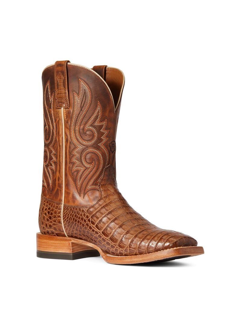 Ariat Relentless Denton Western Boot Natural Caiman Belly | PASCBG-789