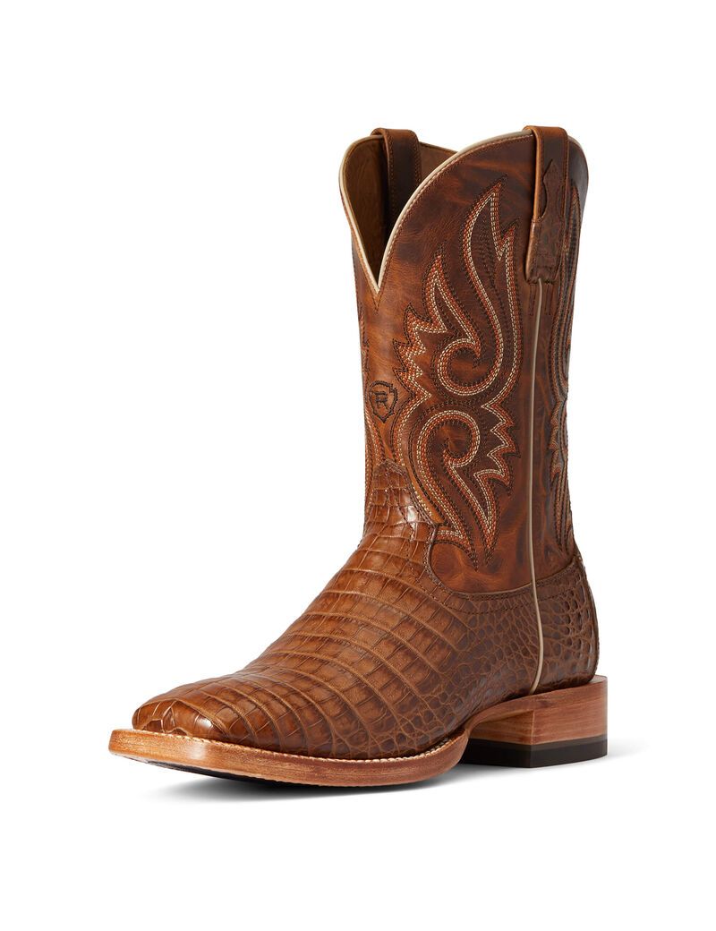 Ariat Relentless Denton Western Boot Natural Caiman Belly | PASCBG-789