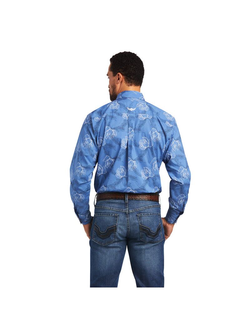 Ariat Relentless Headway Stretch Classic Fit Shirt Dutch Blue | AXTECD-570