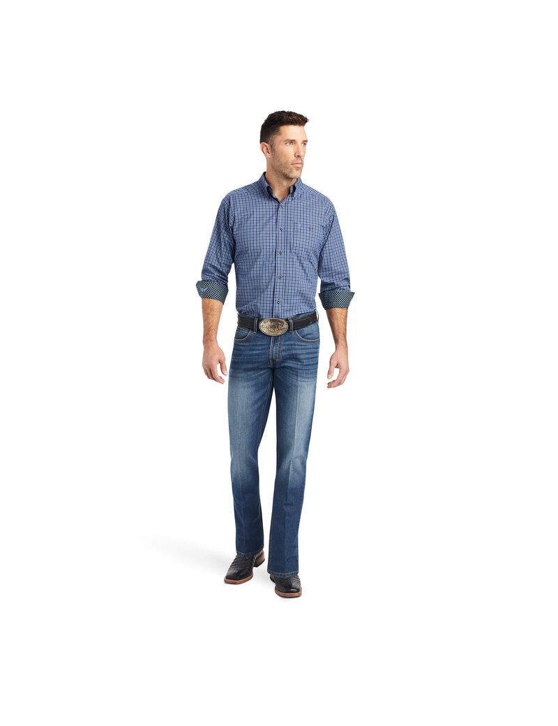 Ariat Relentless Reverence Stretch Classic Fit Shirt Midnight Sail | IBGYUJ-102