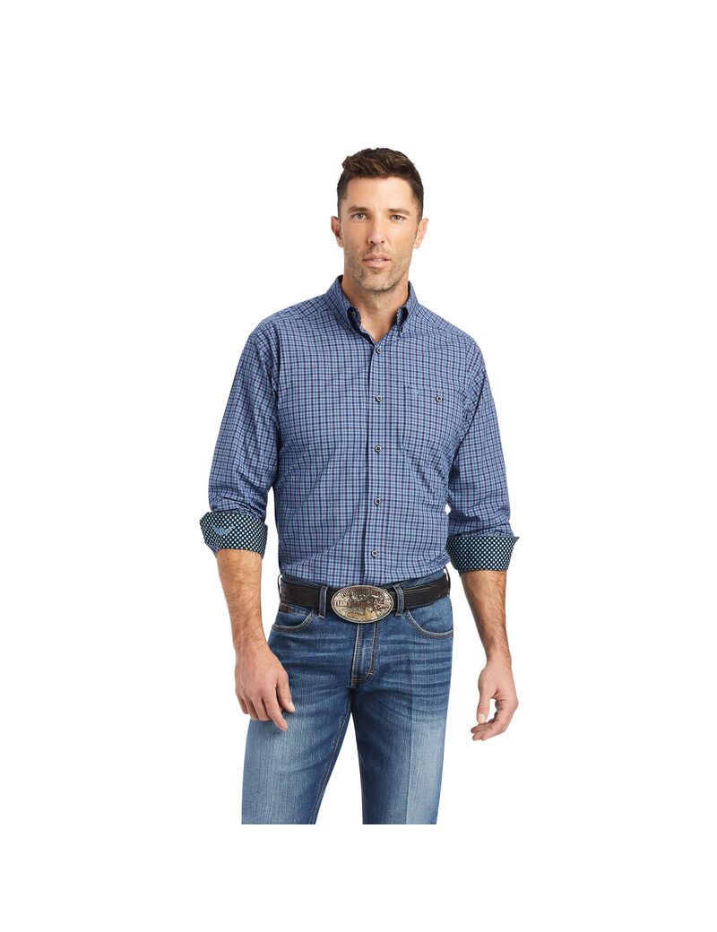 Ariat Relentless Reverence Stretch Classic Fit Shirt Midnight Sail | IBGYUJ-102