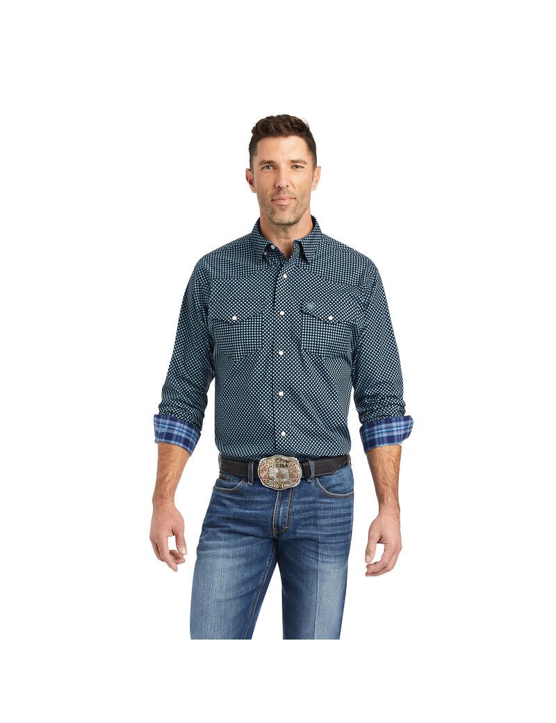 Ariat Relentless Sensational Stretch Classic Fit Snap Shirt Black | MSRCKD-732