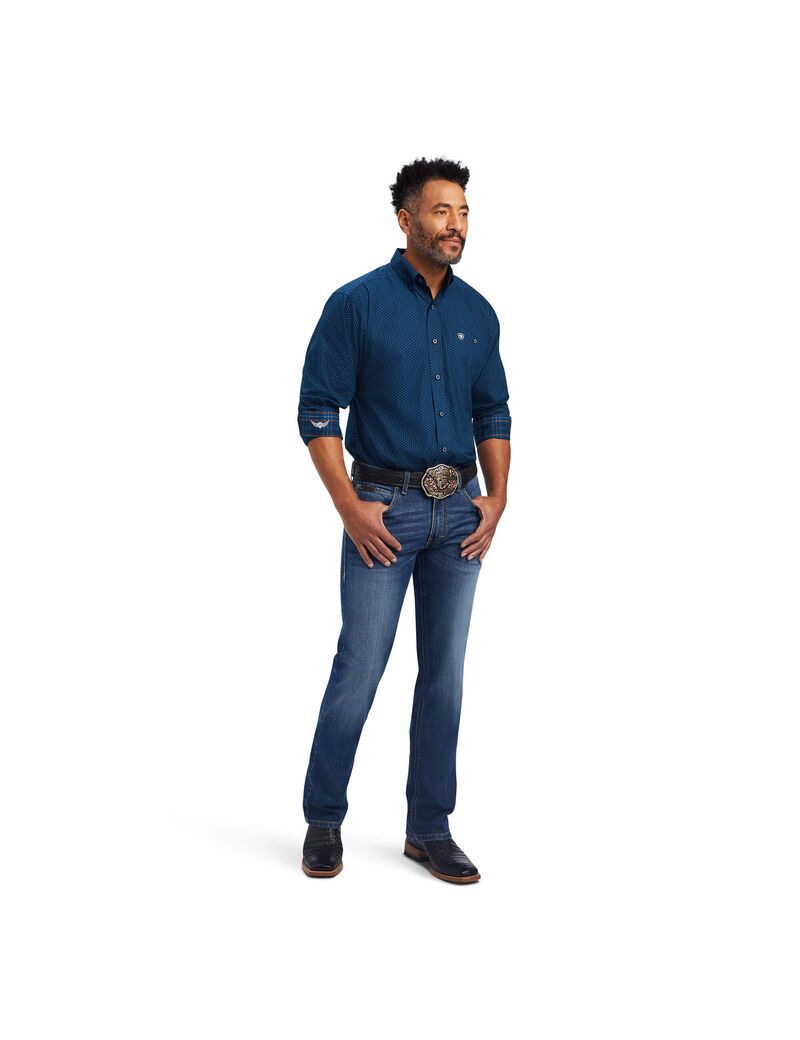 Ariat Relentless Skillful Stretch Classic Fit Shirt Poseidon | WLJCZQ-986