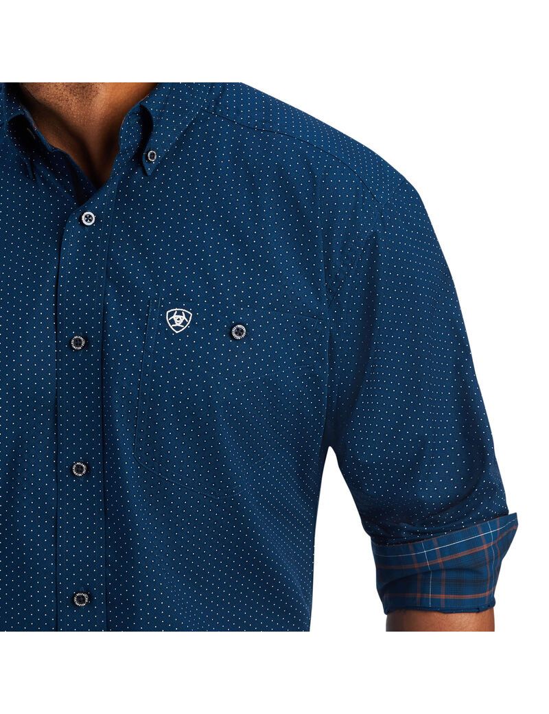 Ariat Relentless Skillful Stretch Classic Fit Shirt Poseidon | WLJCZQ-986