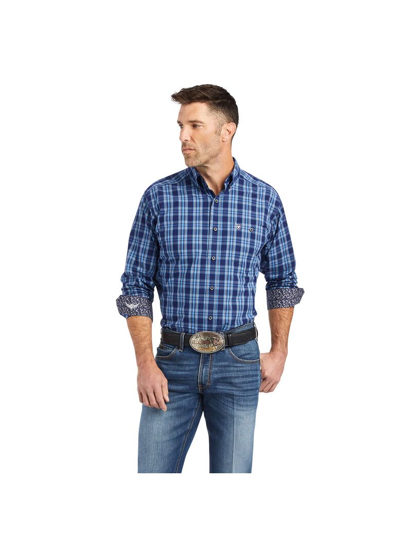 Ariat Relentless Timeless Stretch Classic Fit Shirt Midnight Sail | EJTIHC-069