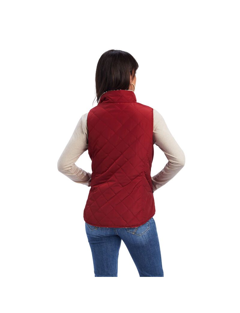 Ariat Reversible Dilon Reversible Insulated Vest Rouge Red | VFIRAJ-518