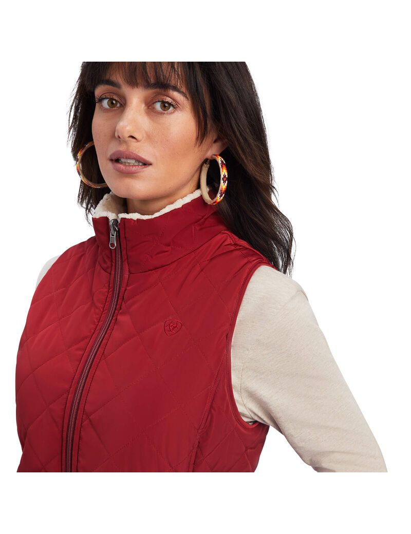 Ariat Reversible Dilon Reversible Insulated Vest Rouge Red | VFIRAJ-518