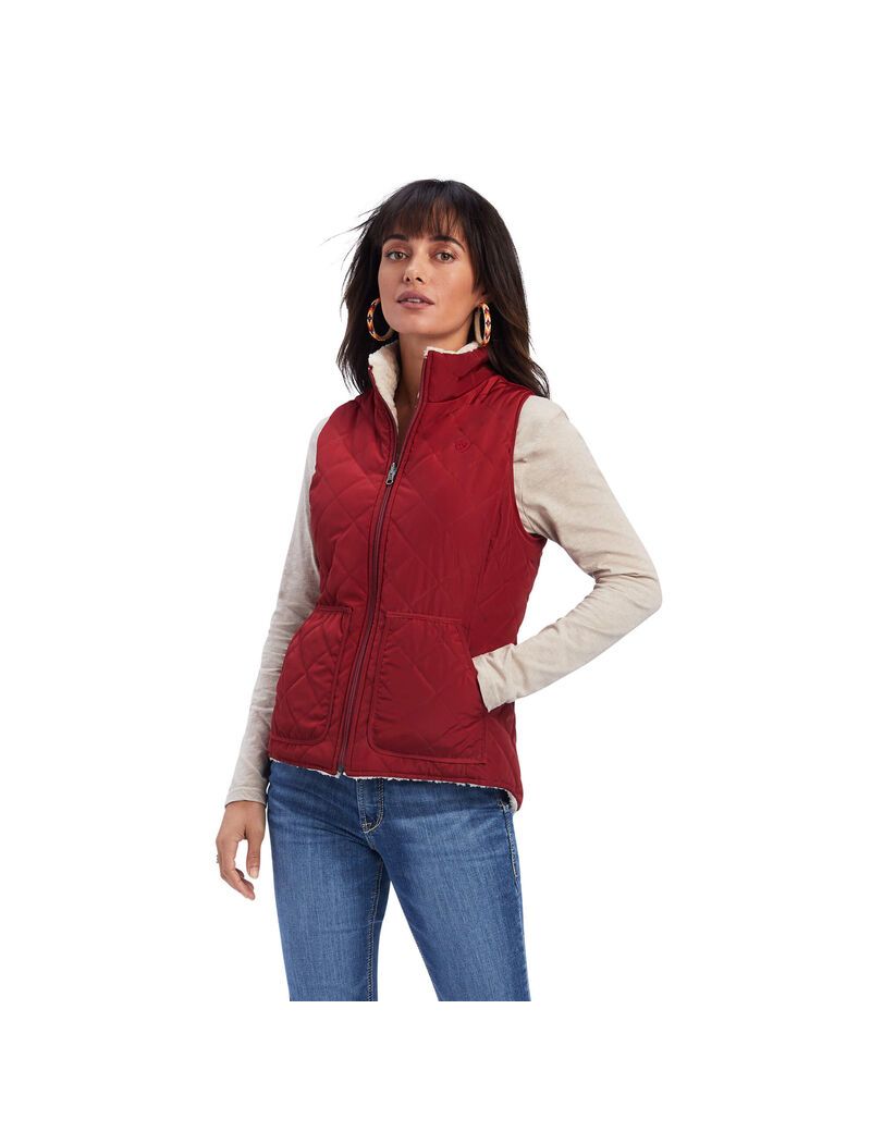 Ariat Reversible Dilon Reversible Insulated Vest Rouge Red | VFIRAJ-518