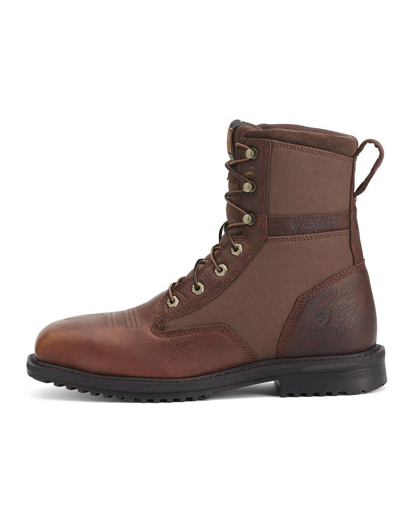 Ariat RigTek 8' Wide Square Toe Composite Toe Work Boot Oiled Brown | OALXPH-983