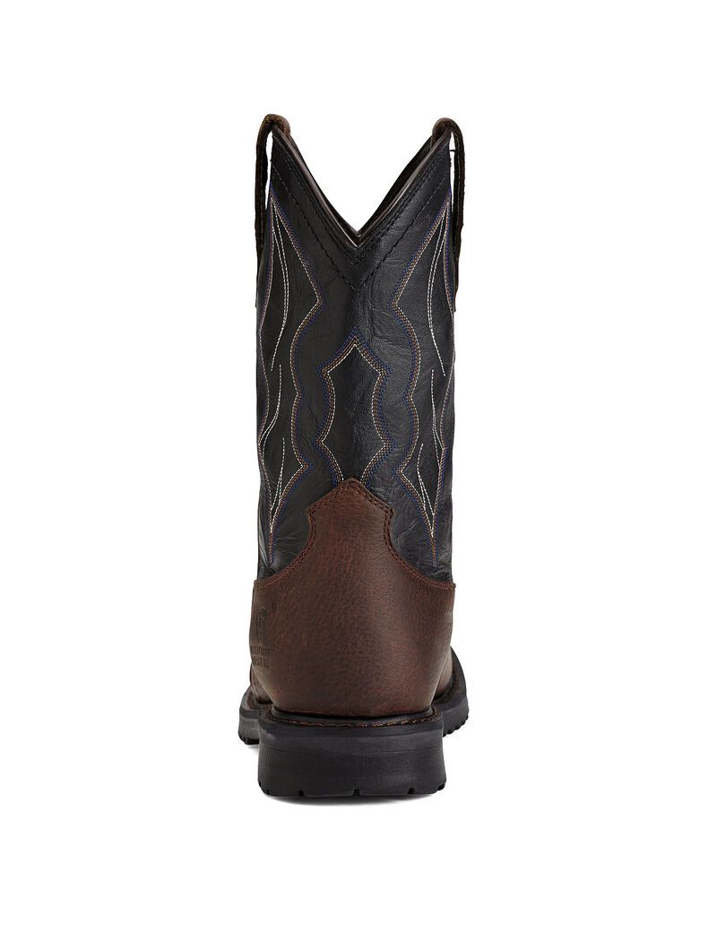 Ariat RigTek Wide Square Toe Waterproof Composite Toe Work Boot Oiled Brown | YWFPKV-517