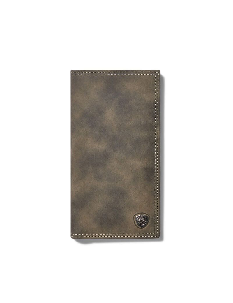 Ariat Rodeo Wallet Logo Suede Grey | HRJTQV-916