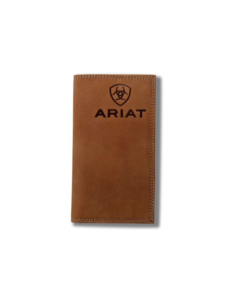 Ariat Rodeo Wallet Stacked Logo Medium Brown | GDNXWY-816