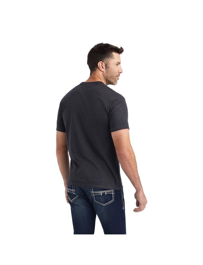 Ariat Rope Oval T-Shirt Charcoal Heather | ACXHNU-196