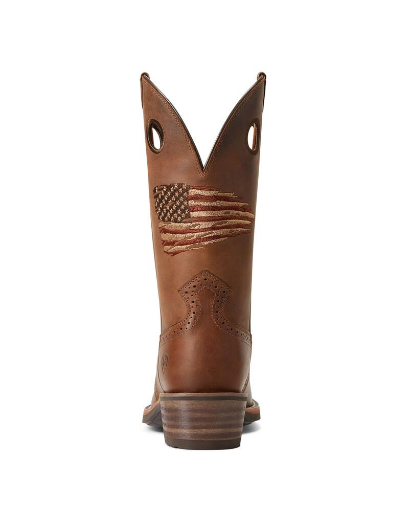 Ariat Roughstock Patriot Western Boot Distressed Brown | TDVABN-740