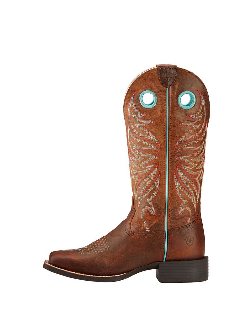 Ariat Round Up Ryder Western Boot Sassy Brown | AKYUIP-046