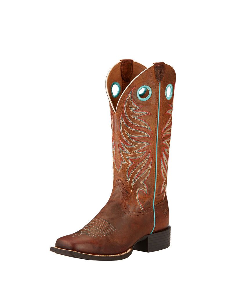 Ariat Round Up Ryder Western Boot Sassy Brown | AKYUIP-046