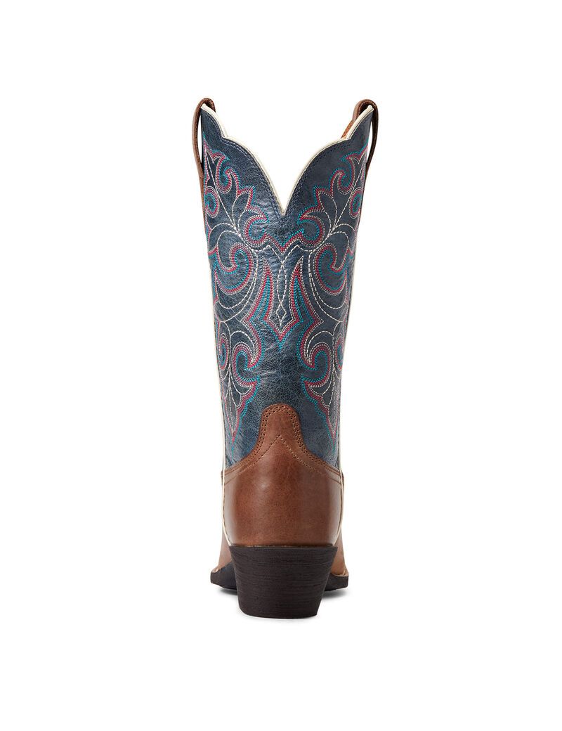 Ariat Round Up Square Toe Western Boot Storming Brown | GXDVBF-374