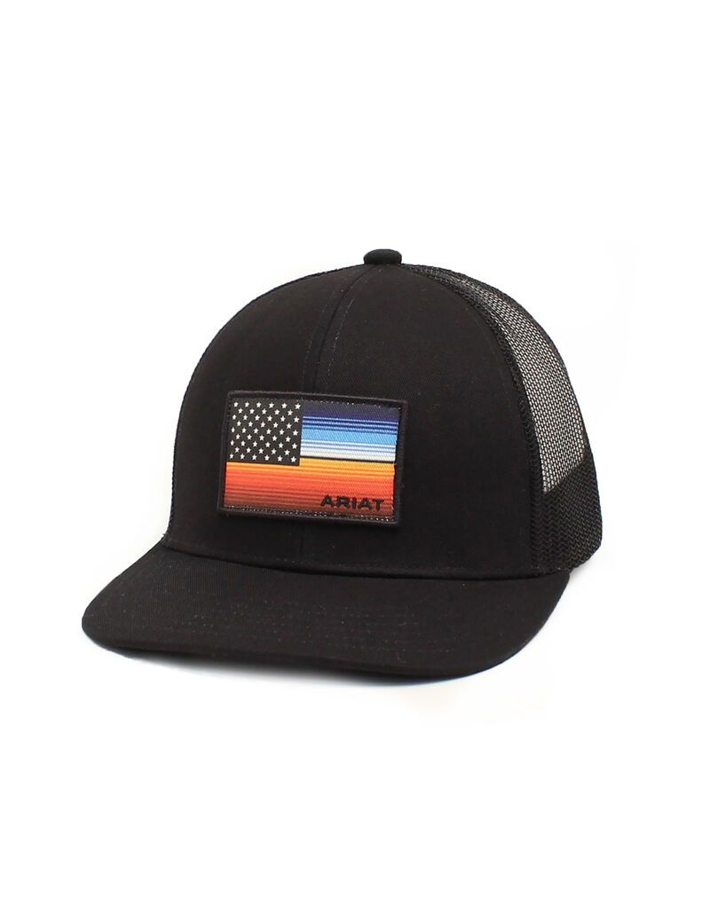 Ariat Serape Flag Cap Black | HXUANT-495