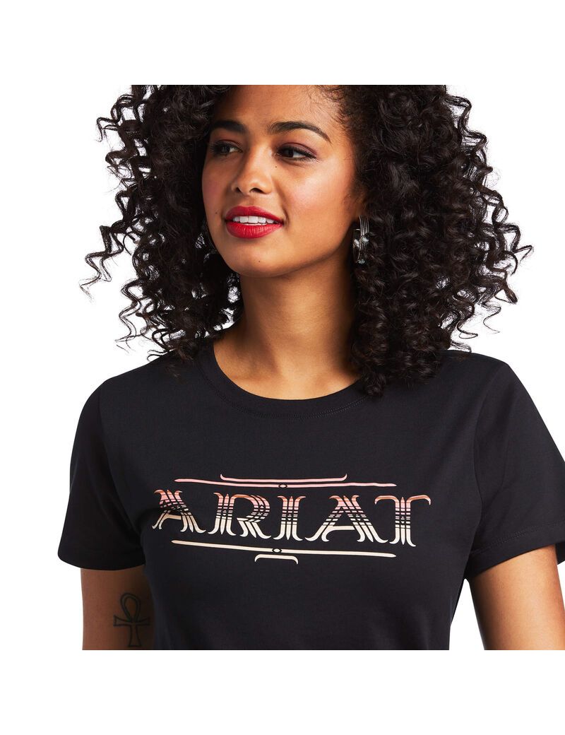 Ariat Serape Style T-Shirt Black | GZXJWD-308