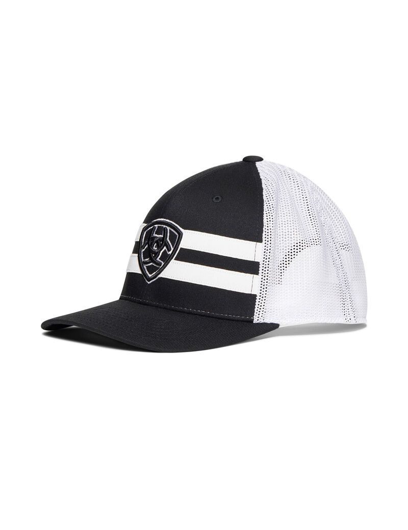 Ariat Shield Logo Cap Black/ White | UJMSIH-219