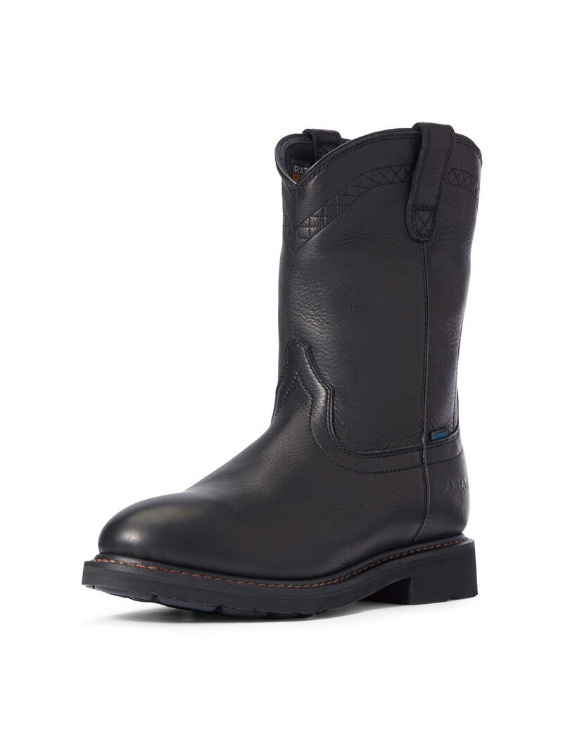 Ariat Sierra Waterproof Work Boot Black | DCGMTH-923