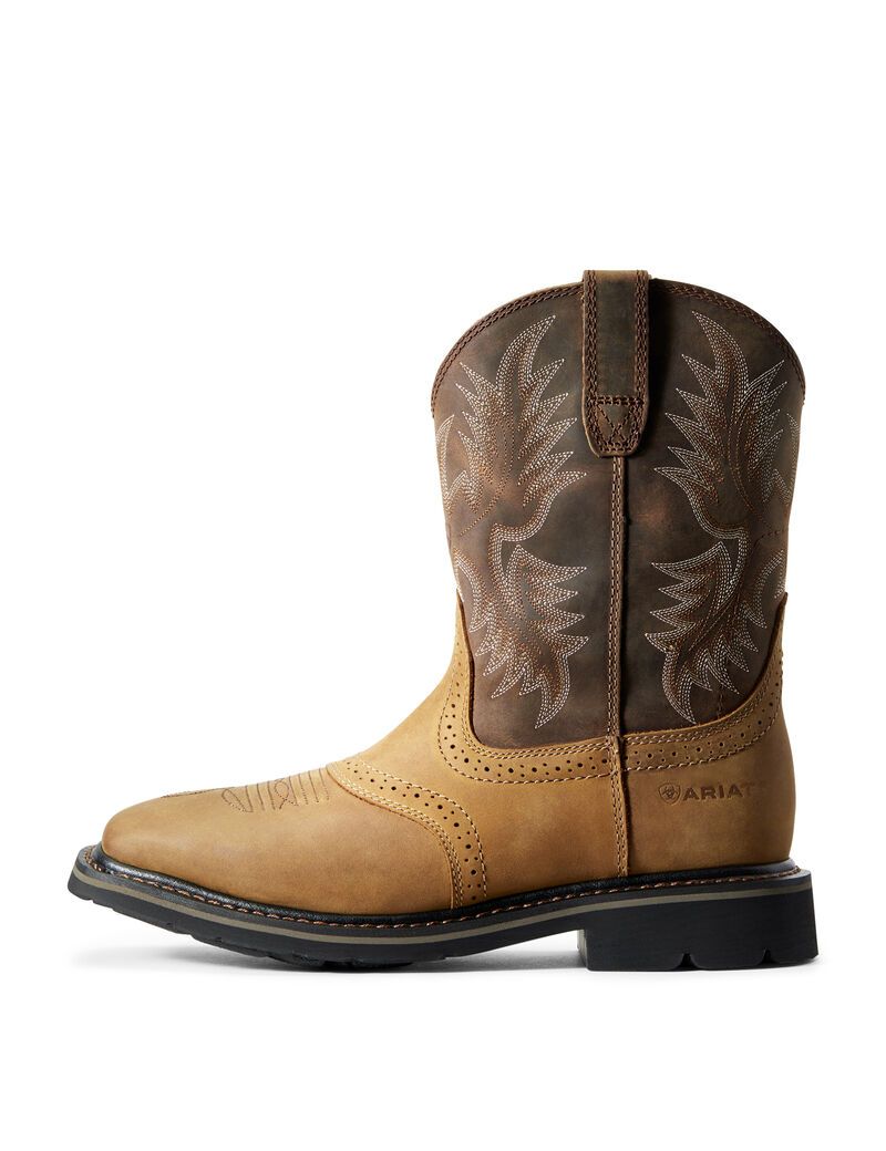 Ariat Sierra Wide Square Toe Work Boot Aged Bark | AJVORU-163