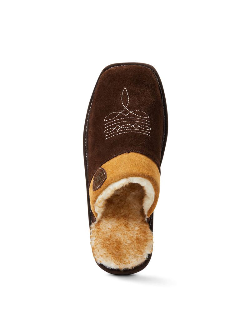 Ariat Silversmith Square Toe Slipper Chocolate | HOYXCW-602