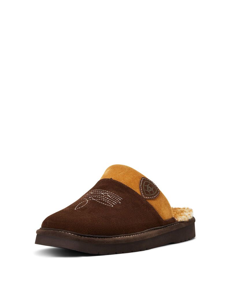 Ariat Silversmith Square Toe Slipper Chocolate | HOYXCW-602